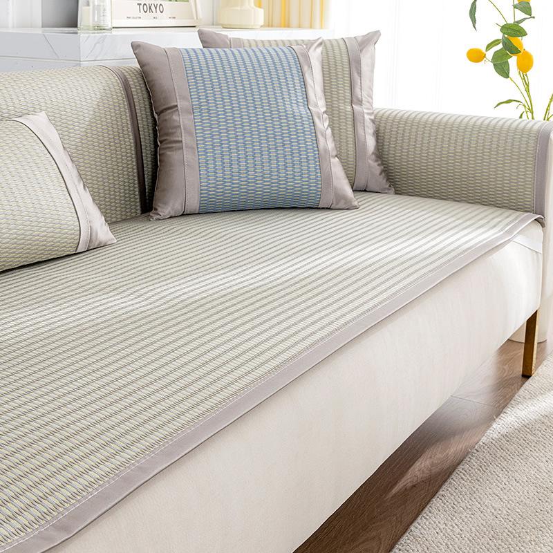 Rattan and Bamboo Mat Sofa Cushion, Summer Anti-slip Mat, Non-slip Breathable Summer Woven Sofa Seat Cushion