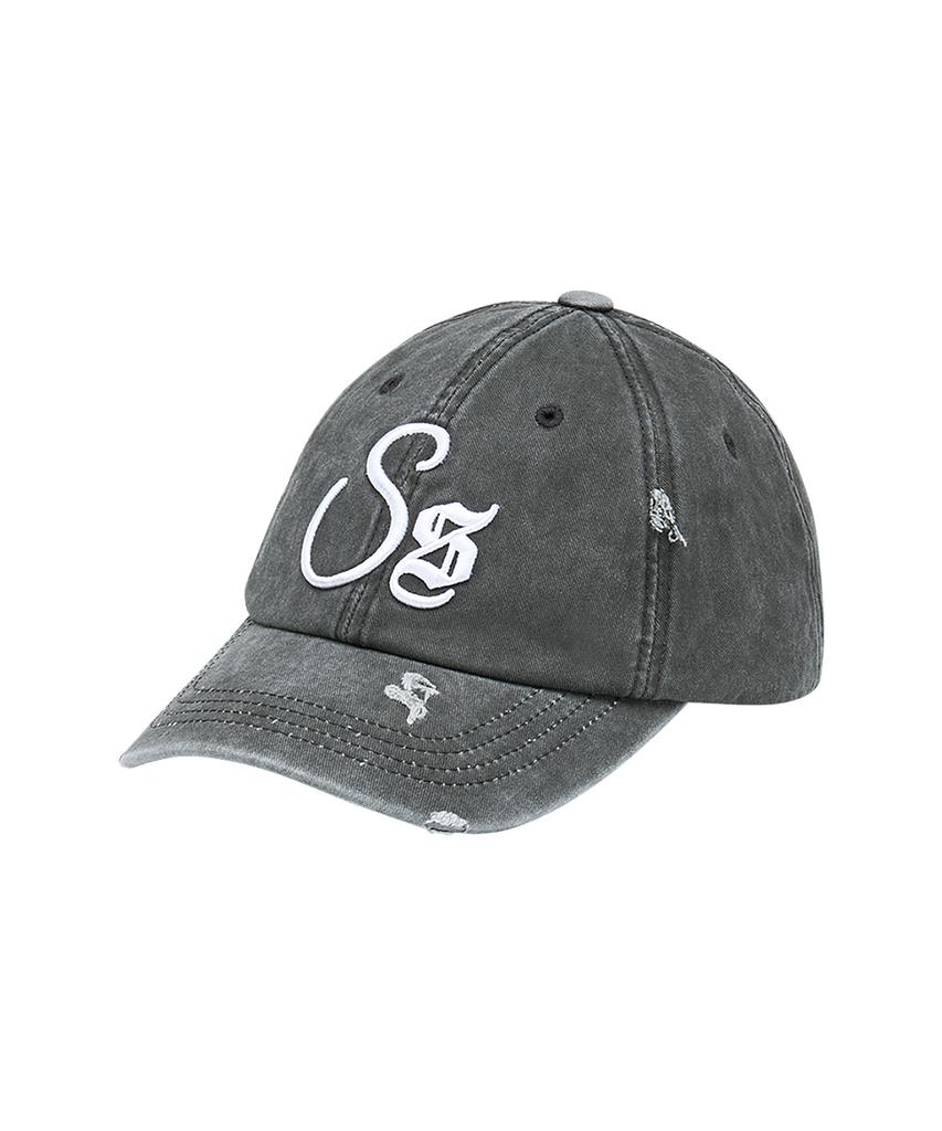 SOMSOC Signature Destroyed Ball-Cap_Charcoal