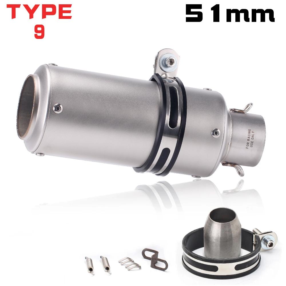 51mm Racing Motorcycle Exhaust Muffler GP-project Universal Sport Bike Muffler
