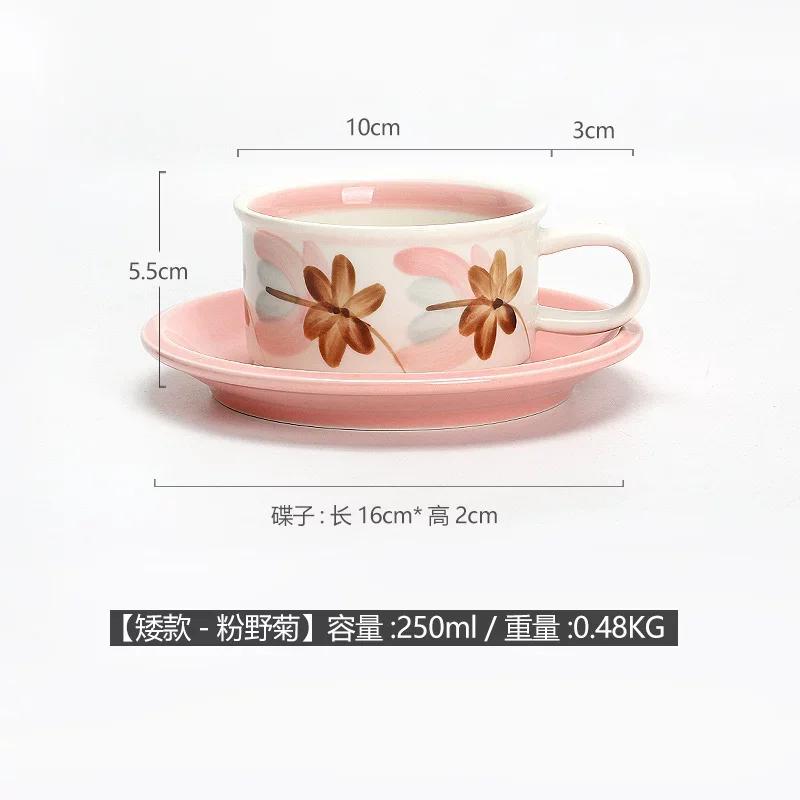 Vintage Ceramic Coffee Cup and Saucer Set Hand-painted Berries Afternoon Tea Coffee Cups Exquisite European Household Tea Set