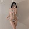 Sexy Erotic Underwear, Small Breasts Gather with Steel Pallets, Bra Set, Lace Pure Desire Three-point Open Gear Free-to-take Set