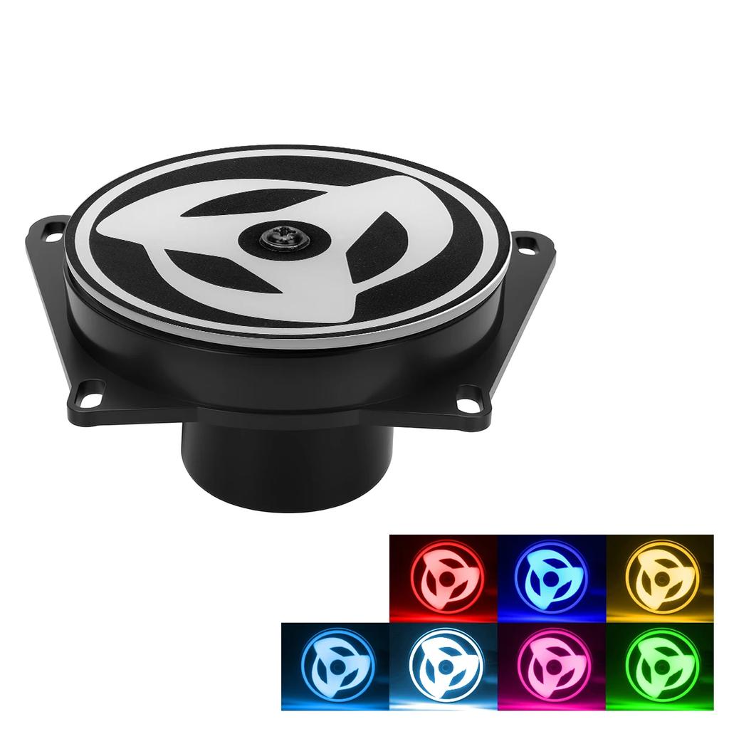 1x Motorcycle LED Anime Cool Rotating Wheel Eyes Decorative Rear Tail Light RGB Angel Eye Aperture Automobile Fog Lamp JDM