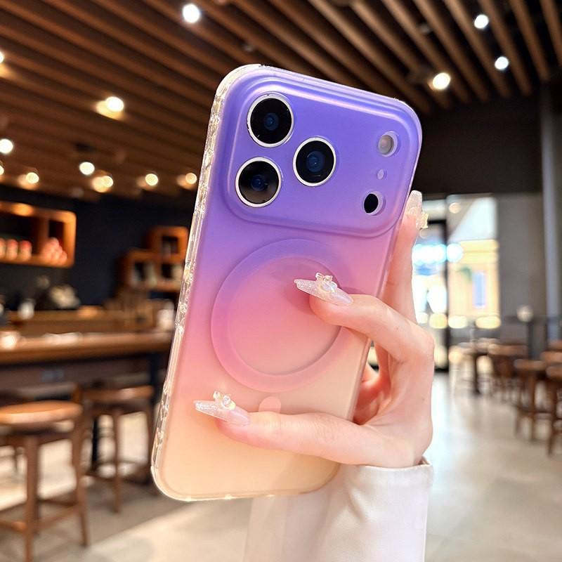 Double-sided Matte Gradual Change Magnetic Attraction for IPhone17promax Advanced Sense Mobile Phone Case Niche Apple 15 Anti-drop