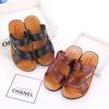 Fashion Men's Summer 2025 Beach Slippers Breathable Wear-Resistant Slip-On and Off-For Bathing Soft Sole Anti-Slip Sandals