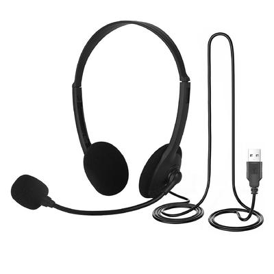 USB-Kopfhörer mit Kabel, verstellbar, universeller Kopfhörer mit Geräuschunterdrückung, Helm, Tablet-Computer, Gaming-Headset für Desktop-PC und Laptop