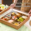 Large Nine-Grid Disposable Kraft Picnic Box