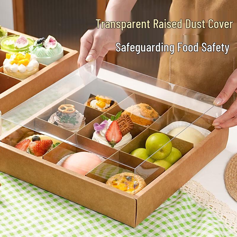 Large Nine-Grid Disposable Kraft Picnic Box