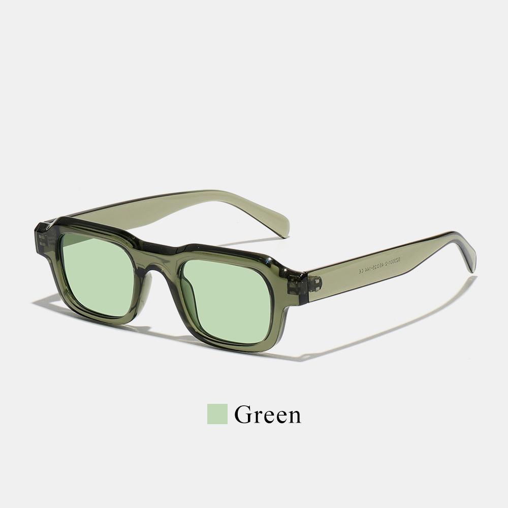 

Trendy Small Square Sunglasses Men Women Retro Rectangle Vintage UV400 Gradient Shades Travel Beach Street Eyewear Fashion зелений