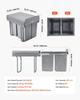 Double 20Lx2 Pullout Waste Container Under Cabinet Kitchen Bin Trash Can