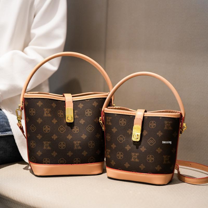 2025 Vintage Print Bucket Bag: Luxury Large Capacity Crossbody & Shoulder Handbag for Women