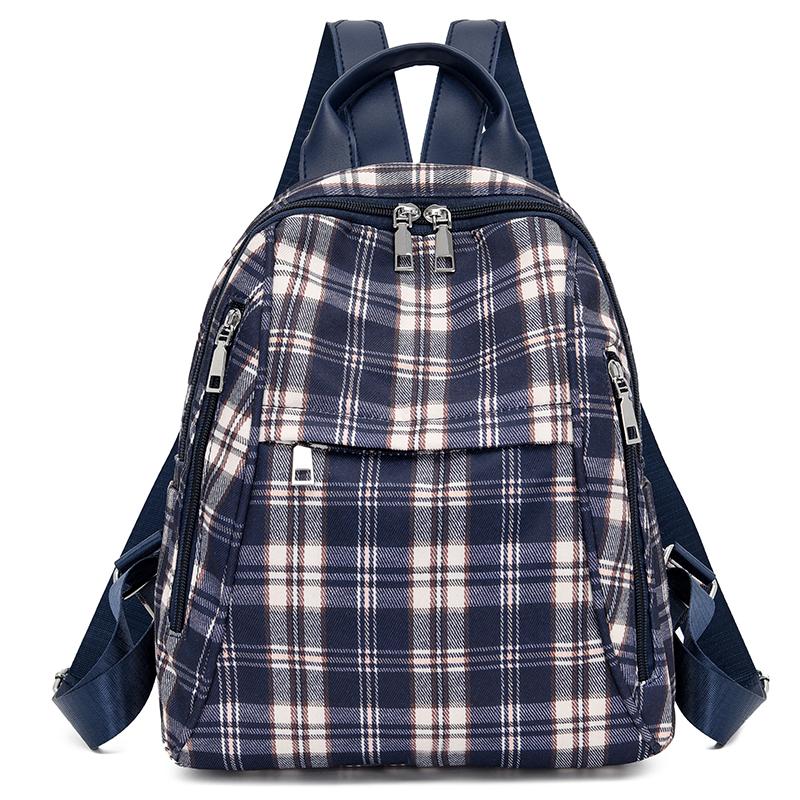 Campus Retro Plaid Backpack Junior Senior High School Student Schoolbag Girls Large Capacity Class Book Bag