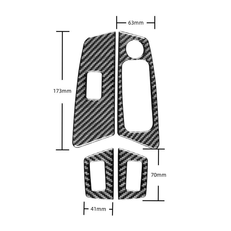 For BMW 5 Series G30 2018- Accessories Carbon Fiber Interior Car Windows Lifting Button Control Panel Trim Cover Stickers