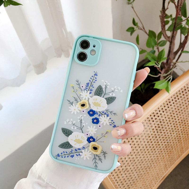 iPhone 16 Pro Max Floral Frosted Protective Case - Drop-proof, Full Coverage