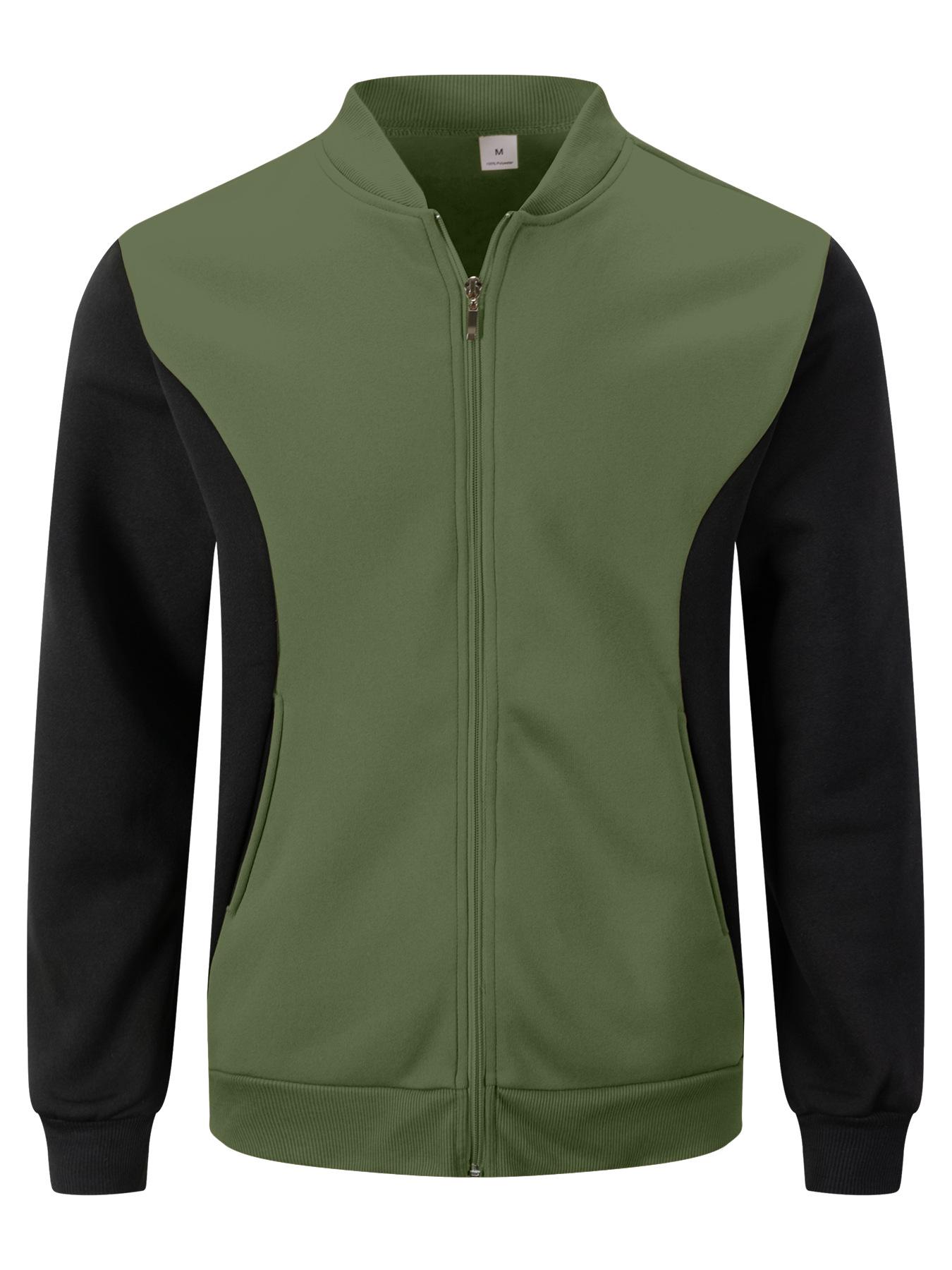 

Men s Versatile Zip-Up Stand Collar Hoodie Jacket XL армія зелений колір