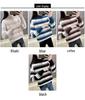 Women's Stylish Striped Loose Sweater - Thickened Half-High Collar Base Layer for Autumn/Winter