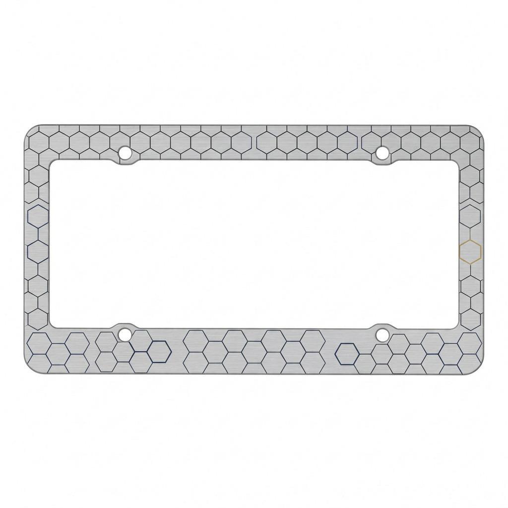 Metal Tag Frame Auto License Bracket Graphite Steering Wheel Icon Aluminum Print Car Custom Print