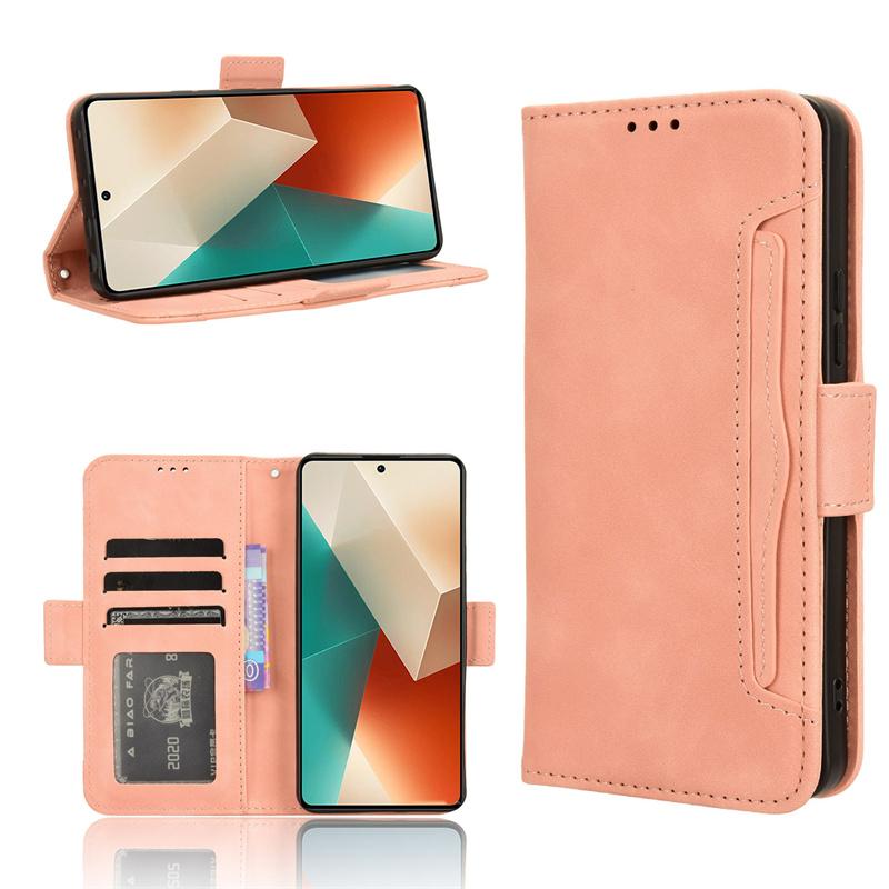 Luxuriöse Brieftaschenhülle für Redmi 13 4G 13C 5G 12C Xiaomi Poco M6 Pro Schutz-Flip-Cover mit Kartenhalter Schale Fundas Coque Capa