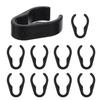 NUOBESTY Microphone Cable Clips, Set of 10, Compatible with 25mm Microphone Stands, Wiring Fixing Clamps, Flexible ABS Plastic, Black, 3.5 X 2.5 X 1.1