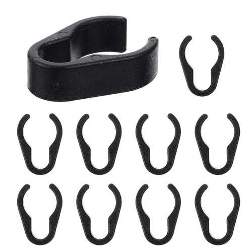 NUOBESTY Microphone Cable Clips, Set of 10, Compatible with 25mm Microphone Stands, Wiring Fixing Clamps, Flexible ABS Plastic, Black, 3.5 X 2.5 X 1.1