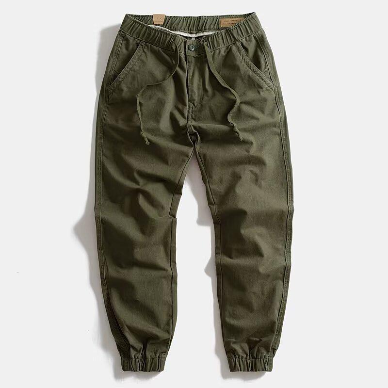 Men’s Retro Distressed Wash Casual Overalls with Drawstring Cuffs