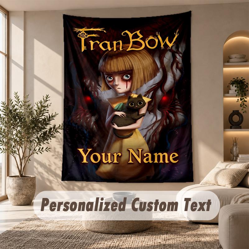 Tapestry Custom Name Text, Wall Hanging Tapestry Home Room DecorFran Bow