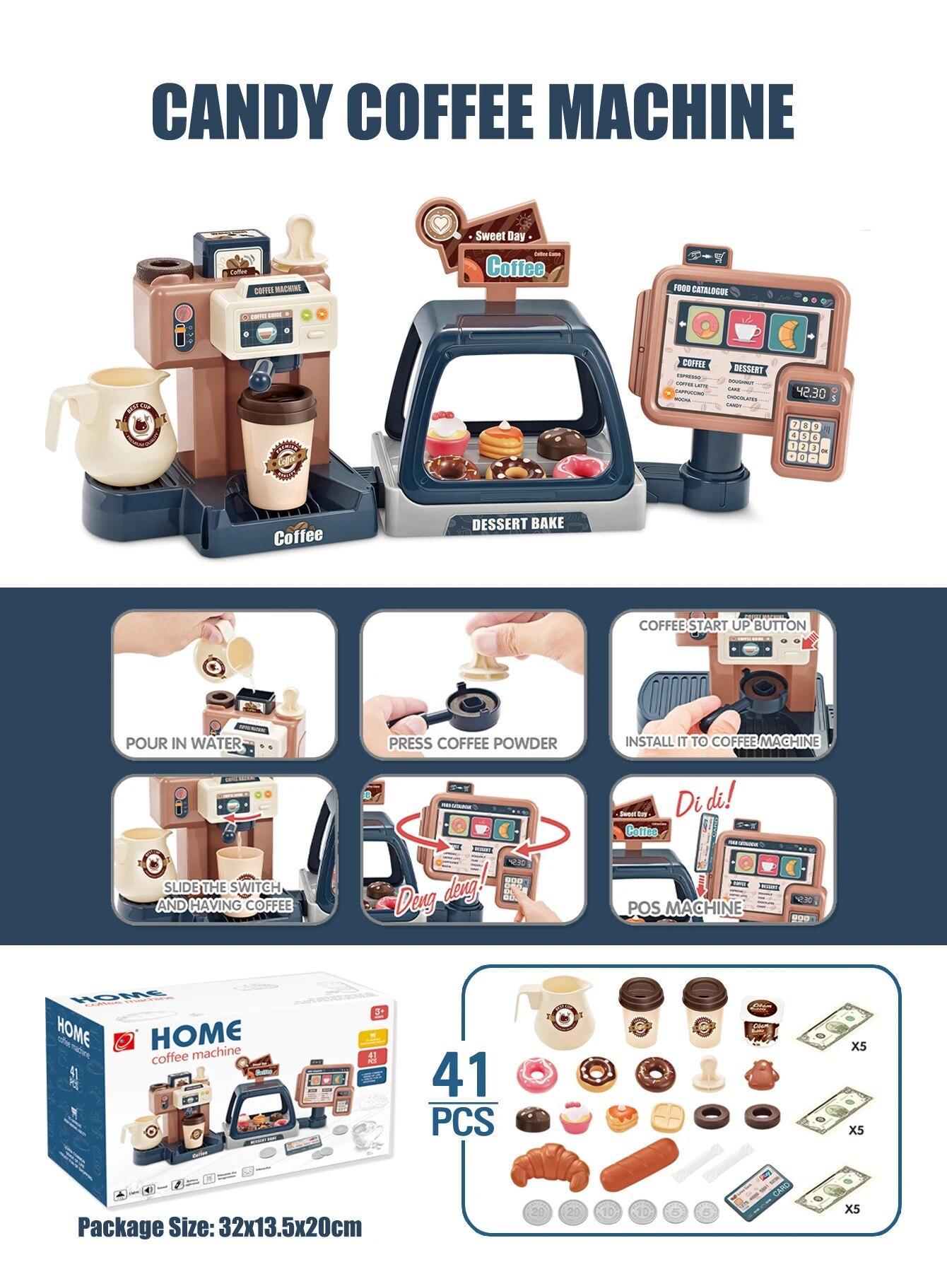 Kids 3in1 Coffee Machine Toy Set