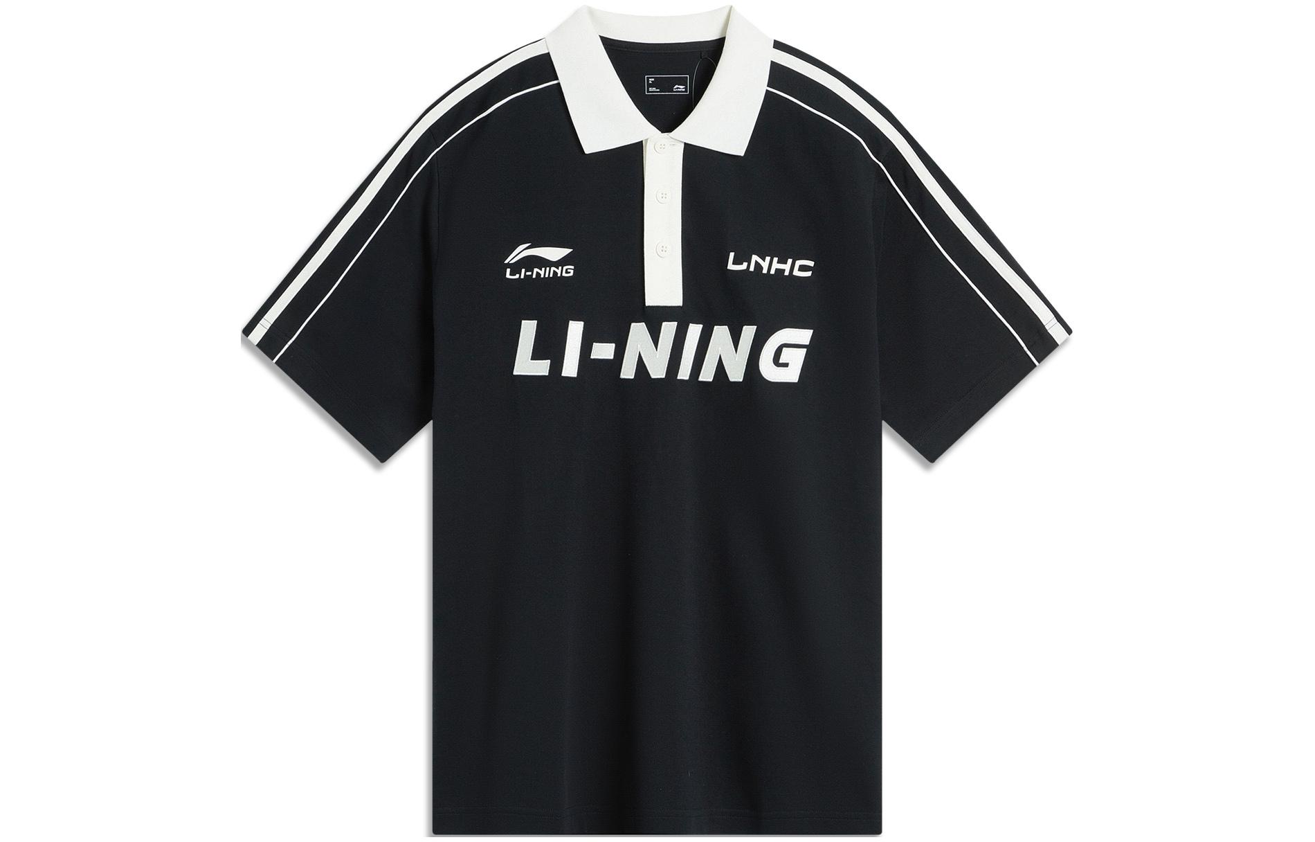 Li Ning Sports Life Collection Polo Shirt Men s Black APLU237-2 L