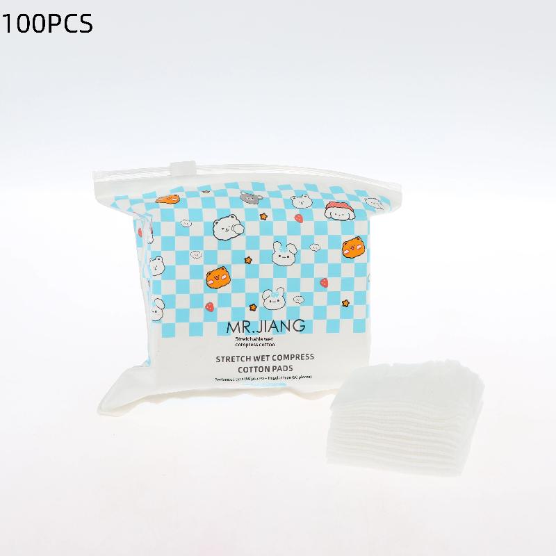 100/200 Pcs Stretchable Wet Compress Cotton Pads Open/No Open Type Facial Moisturizing Makeup Remover Cotton Ultra-Thin 100pcs