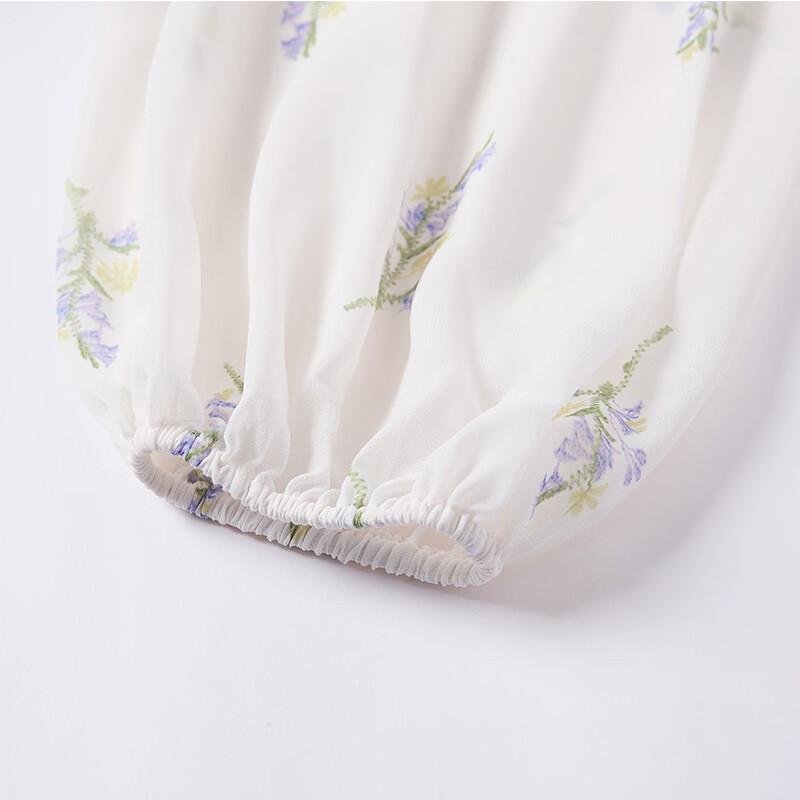 Women's French Floral V-Neck A-Line Midi Dress