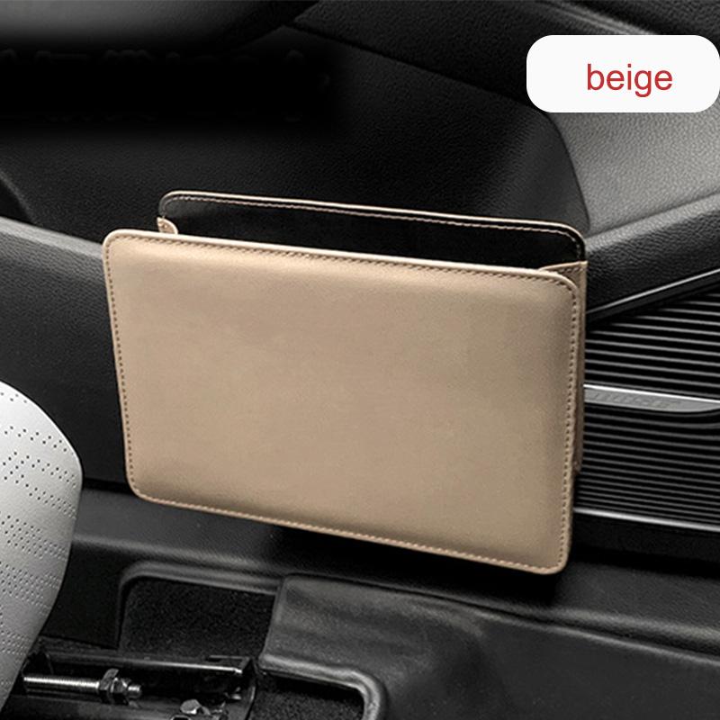 

Car Car Door Trash Can Storage Box Foldable Hanging Seat Back Storage Bag Storage Box Car Interior Products бежевый