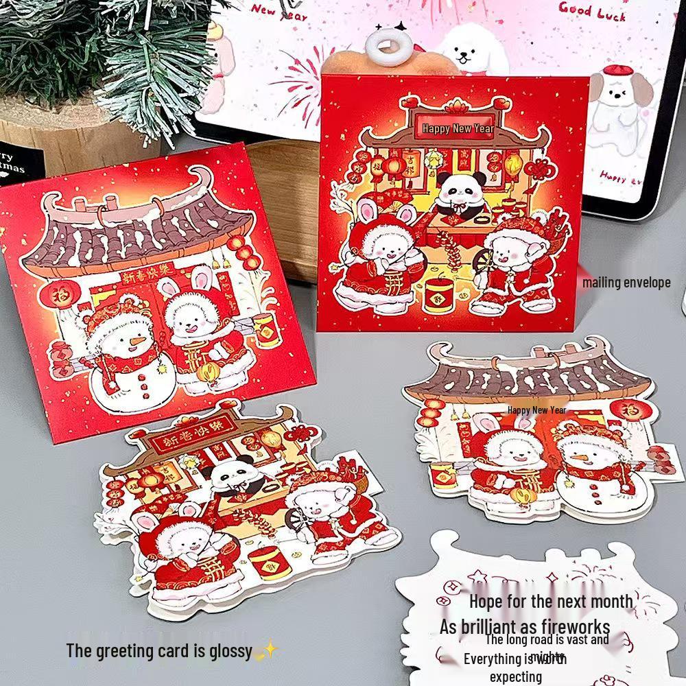 Creative 3D Cartoon Birthday Card: Folding Surprise Gift for Couples & Angels