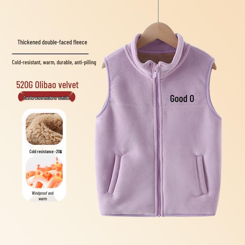 Children's Fleece-Lined Winter Vest for Boys and Girls - Warm School Uniform Outerwear.