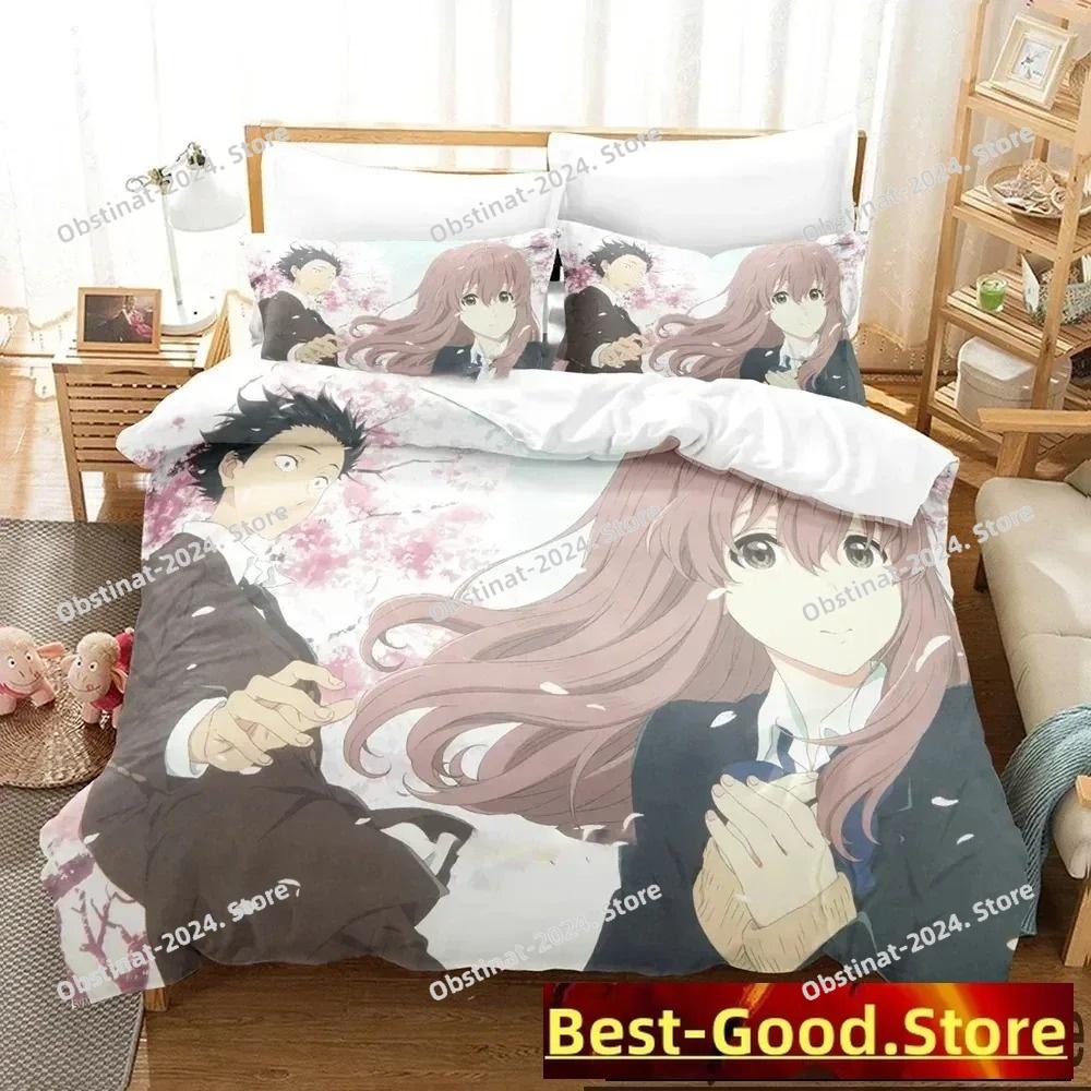 Anime A Silent Voice The Shape of Voice Bedding Set Duvet Cover Bed Set Quilt Cover Pillowcase Comforter king Queen Size