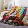 1PC Bohemian style Print FlAannel Blanket, High quality Comfortable for All Seasons, Home Decor, Warmth and Comfort