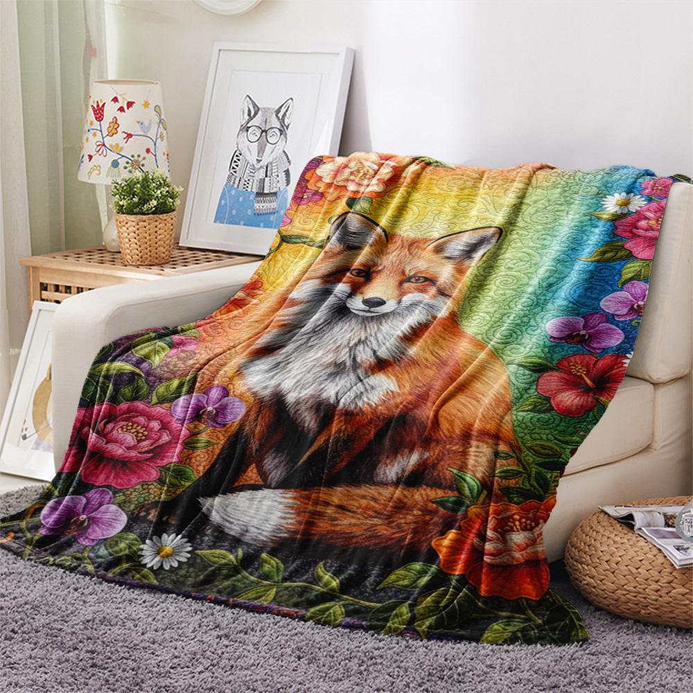1PC Bohemian style Print FlAannel Blanket, High quality Comfortable for All Seasons, Home Decor, Warmth and Comfort