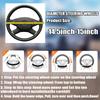BELOMI Leather Car Steering Wheel Cover, Universal 15 Inch For Car Truck SUV, Non-Slip And Breathable, Sport Style Design Odorless Steering Wheel