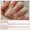 24 Stück Strasssteine zum Aufkleben auf den Nagel Elegante Künstliche Nägel Mittlere Ballerinas Falsche Nägel Glitzernde Press-On-Nägel für Frauen
