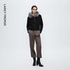 LANCY Wool & Fox Fur Collar Knit Cardigan