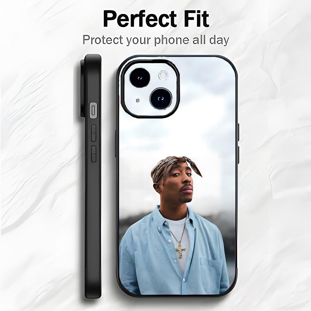Rap Amerikanischer Sänger T-Tupac Shakur Handyhülle Handyhülle Weiche Verpackung Leicht Für iPhone17 16 15 14 13ProMax