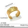 Stainless Steel Texture Wrinkles Chunky Rings for Women Men Geometric No Fading Wide Opening Rings Banquet Jewelry Accessories