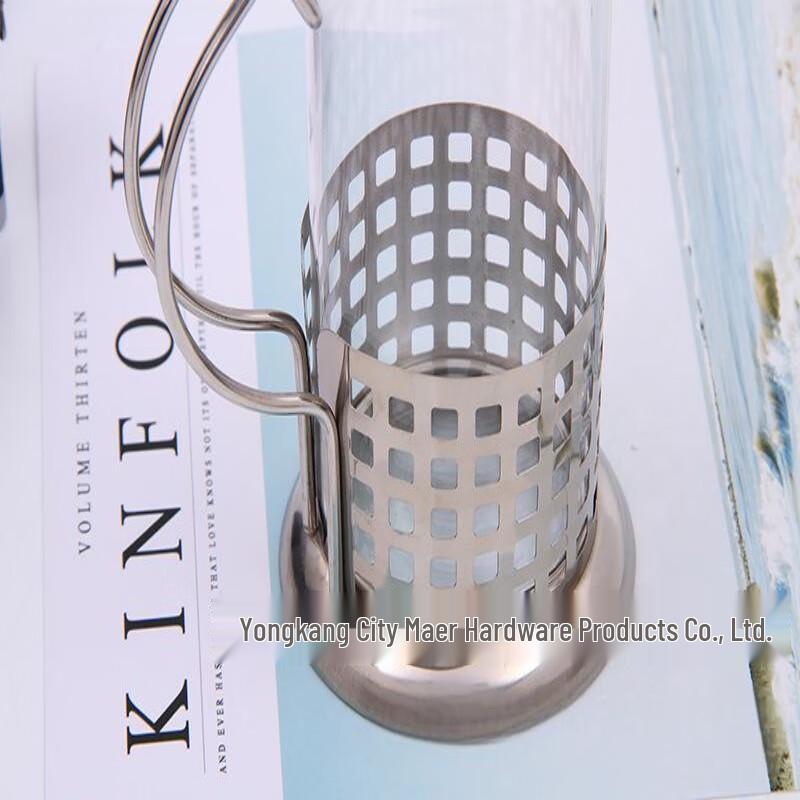 Xinfie Stainless Steel French Press Coffee Tea Maker - Grid Pattern - 600ML Double Pack