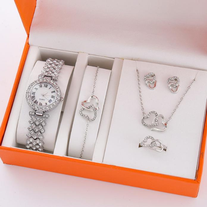 Popular Women'S Watches Supply Five-Piece Set Diamond Women'S Watches Women'S Fashion Roman Quartz Watches