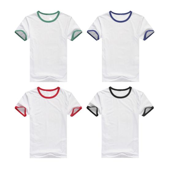 Men Summer Sports T-shirt Short Sleeve O Neck Sweat Absorption Quick Dry Soft Breathable Contrast Color Elastic Advertising Shirt Sports Meet Top