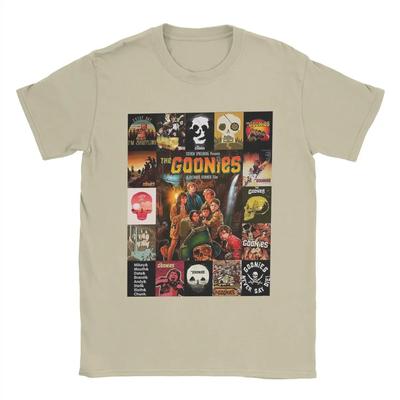 T-shirts de film classique Les Goonies géniaux Homme Col rond T-shirts 100% coton T-shirts à manches courtes Vêtements originaux#Couleur(2)