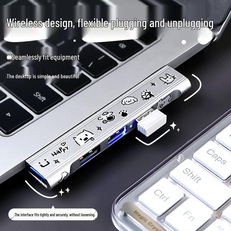 USB 3.0 Laptop Multi-Port Hub: 4-in-1 Docking Station Converter