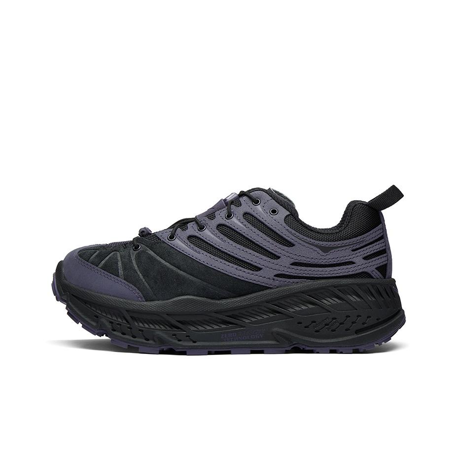 HOKA One One Stinson Evo Og Classic Versatile Running Shoes Unisex Sneakers Black Purple 1166450-BBLC