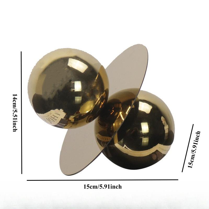 Golden Ball Abstract Crafts, Stainless Steel Desktop Decoration, Spherical Geometric Art Decoration, Room Decoration
