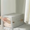 Clothes Storage Bins, Large Storage Bags With Zipper, Transparent Window, Metal Frame, Handle Foldable Closet Sweaters Organizers For Bed Sheets