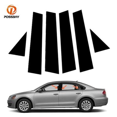 6Pcs Car Glossy Black Pillar Posts Door Window Trim Sticker Exterior Parts for VW Passat 2011-2018