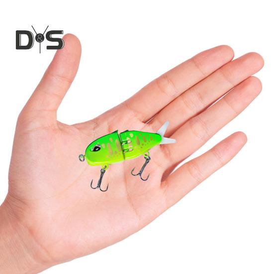 6CM/6.5G Multi-Jointed Fishing Lure with Hooks Realistic 2-Section Swimbait Plastic Artificial Bait Freshwater Saltwater Bass Trout Pike Fishing